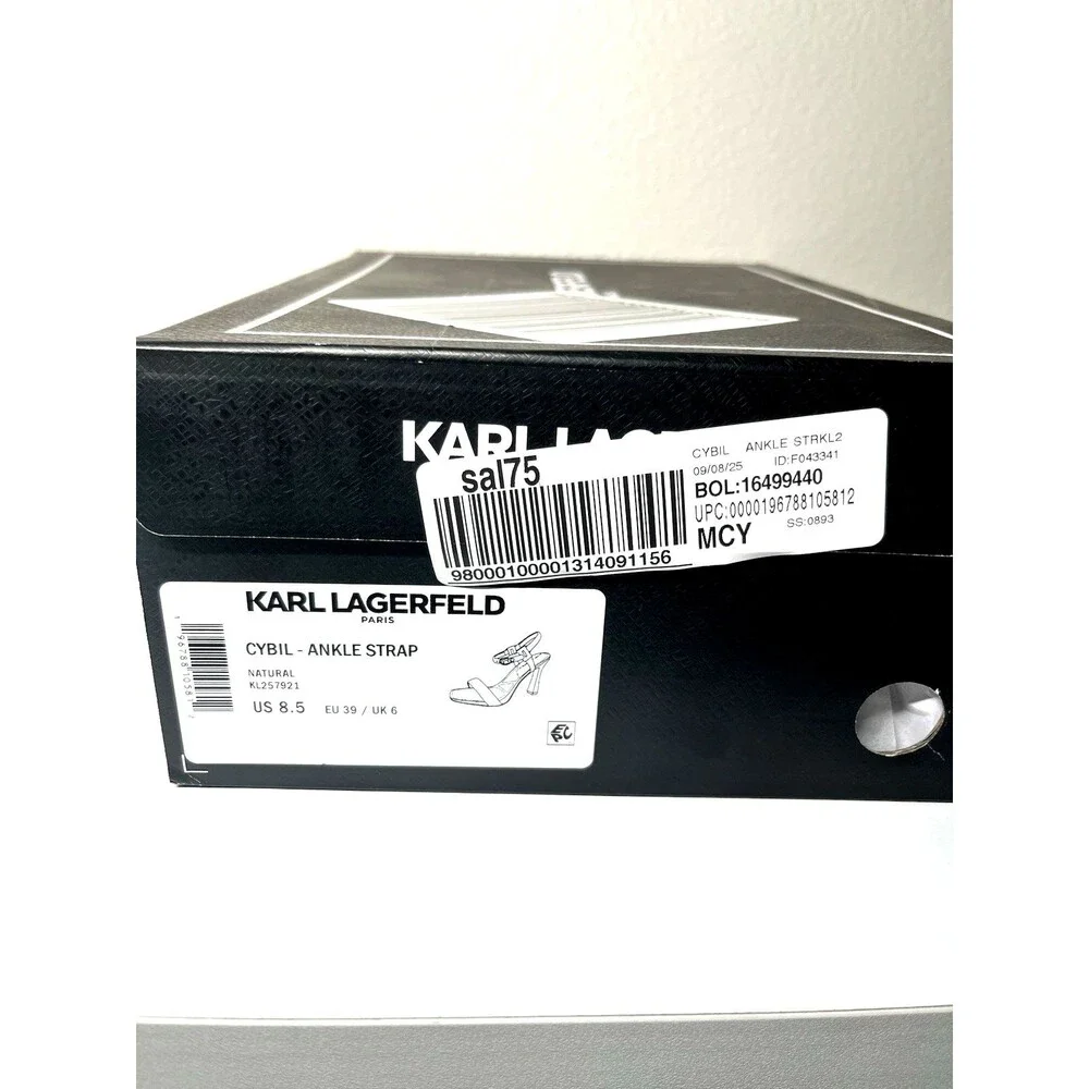 Karl Lagerfeld Womens CYBIL Ankle Strap Dressy Heels U.S 8.5 Medium (New)